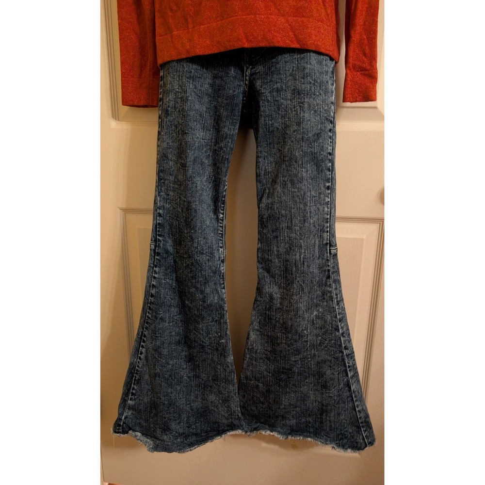 Judy Blue Memphis Pull-On Super Flare Jeans Size 1/25 Acid Wash 8396